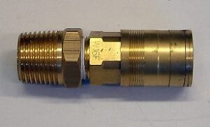 Photo shows a quick release tank coupling for a WeedSwiper. It's a short metal tube with adjustments.