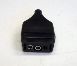 Photo shows a 2-pin female socket/connector for a WeedSwiper. This has two connections next to each other at one end.